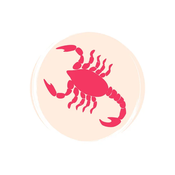 Χαριτωμένο Λογότυπο Εικονίδιο Διάνυσμα Ροζ Scorpio Σύγχρονο Αφηρημένο Στυλ Εικονογράφηση — Διανυσματικό Αρχείο
