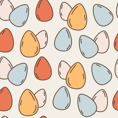 Güzel el çizimi Paskalya tatili renksiz yumurta eşliğinde arka plan çizimi