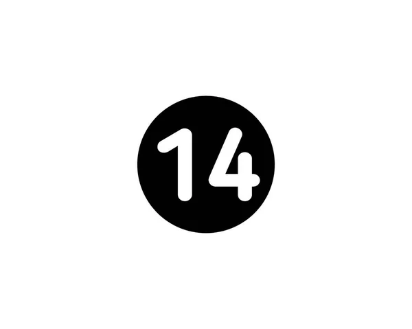 Illustrated Number Icône Couleur Noire Plate Isolée Sur Fond Blanc — Photo