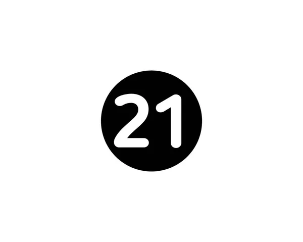 イラストナンバー21白を基調としたフラットブラックのアイコン — ストック写真