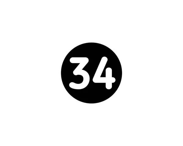 Иллюстрированный Номер Плоский Черный Цвет Икона Изолированы Белом Фоне — стоковое фото