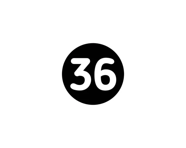 Illustrated Number Flat Black Color Icon Isolated White Background — Stock Photo, Image