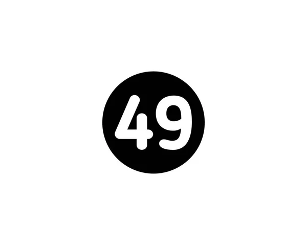イラストナンバー49フラットブラックアイコン白の背景にアイソレーション — ストック写真