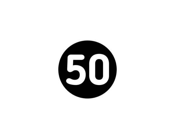 イラストの数字50フラットブラックアイコン白の背景に隔離 — ストック写真