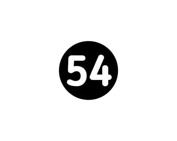 イラストの数字54フラットブラックアイコン白の背景にアイソレーション — ストック写真