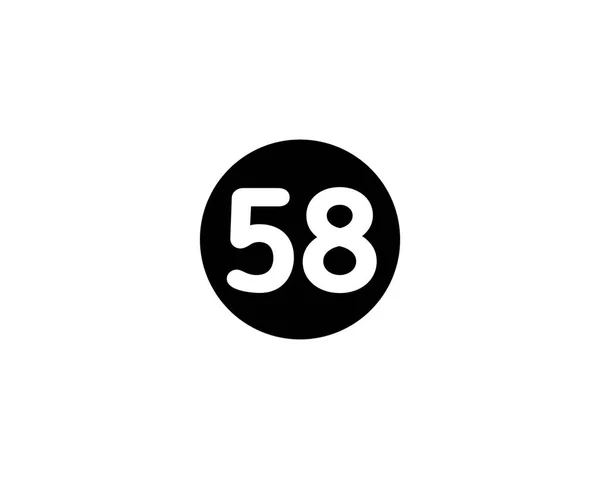 イラストの数字58フラットブラックアイコン白の背景にアイソレーション — ストック写真