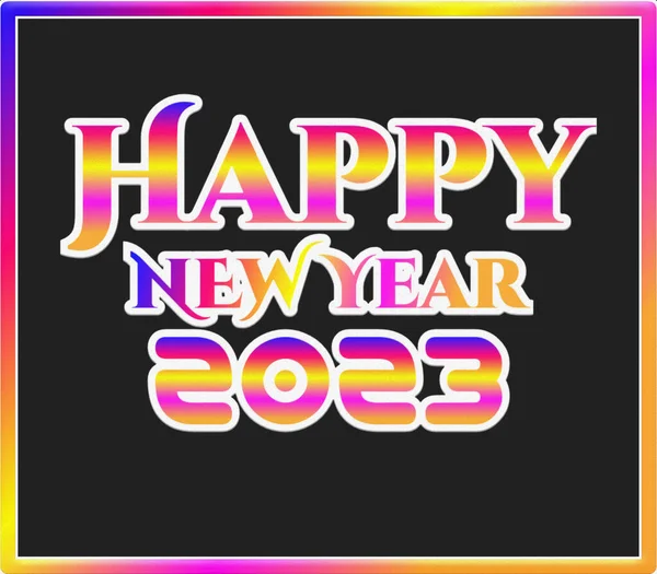 Ein Rendering Bunte Happy New Year 2023 Text Isoliert Auf — Stockfoto