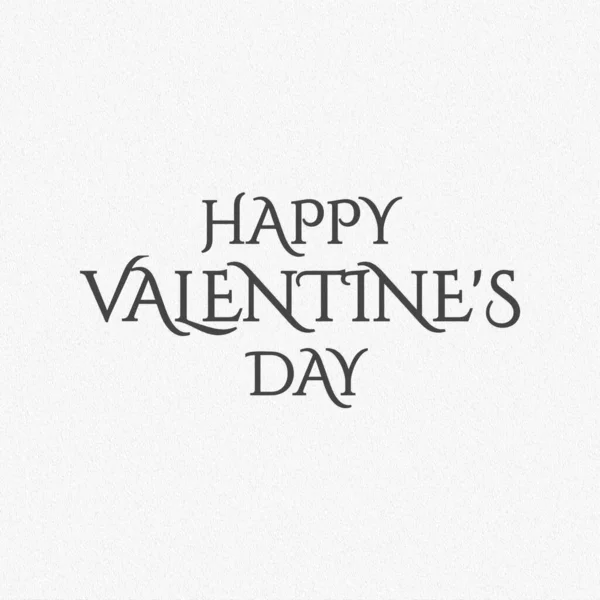 Happy Valentine\'s day text on white background. illustration. Romantic quote postcard, card, invitation, banner template.