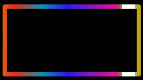 Animated Colorful Neon Glowing Frame Background Colorful Laser Show Seamless — Stockvideo