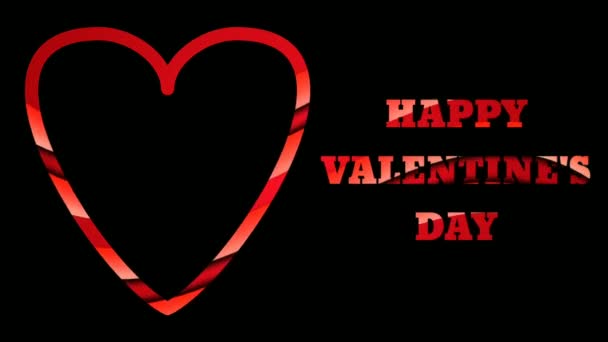 Красочный День Святого Валентина Анимация Текста День Анимированной Формы Сердца — стоковое видео