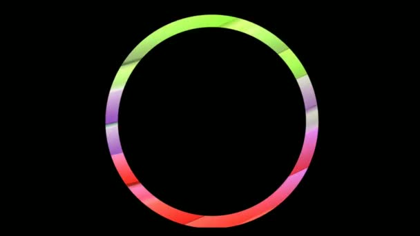 Seamless Spin Circle Picture Frame Colorful Tone Neon Color Shade — Stock Video