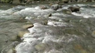 Nehirde kayalara çarpan dalgaların videosu
