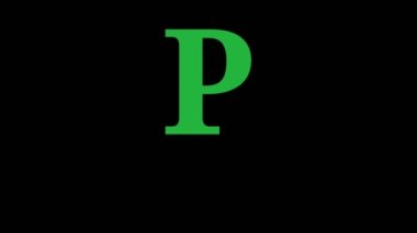 Free Parking text with P letter Popup Promotional Animation 4K on black screen. Parking, Available,