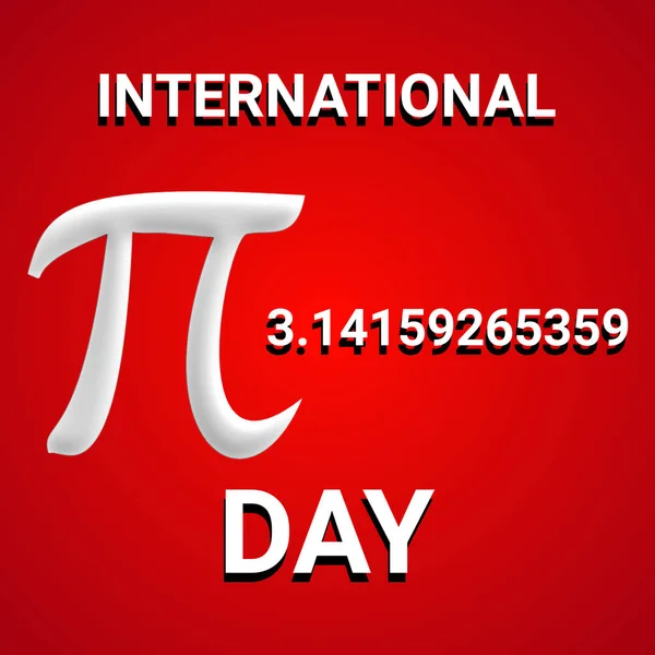 Illustration of International Pi Day background with text and white color. Holiday concept. Template for background, banner, card, poster