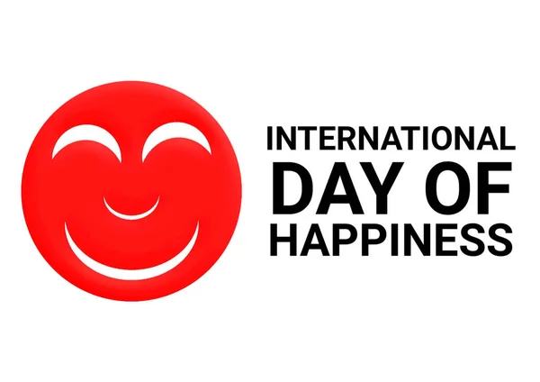 International Day Happiness Red Happy Face Icon Isolated White Background — Zdjęcie stockowe