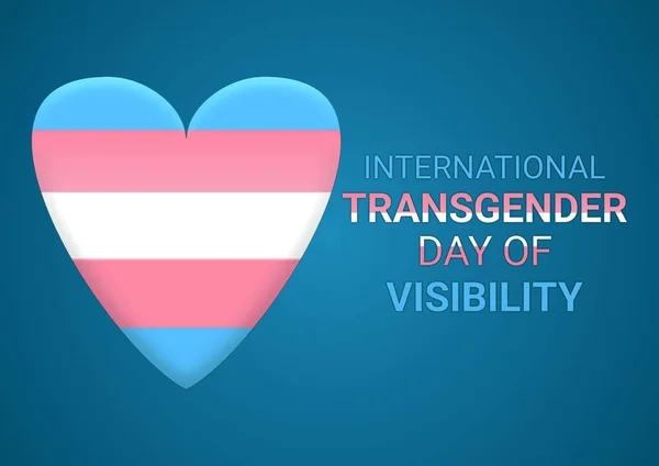stock image International Transgender Day of Visibility illustration. Transgender flag in heart shape icon. Transgender Day of Visibility Poster. Important day