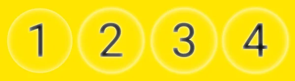 一组从1到4的数字 以黄色为背景说明 — 图库照片