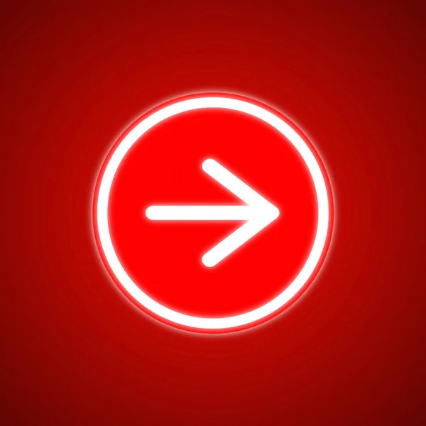 White Arrow Icon Circle Red Background Illustration — Stock Photo, Image