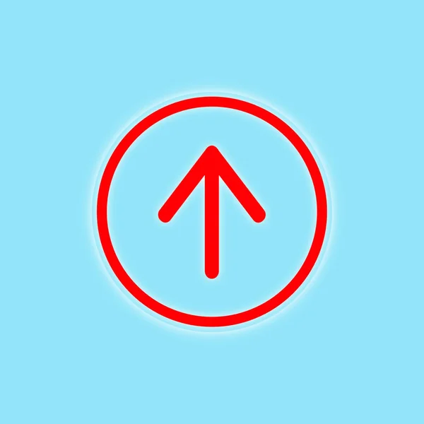 Znak Šípu Symbol Ukazatele Červená Ikona Tmavém Azurovém Pozadí — Stock fotografie