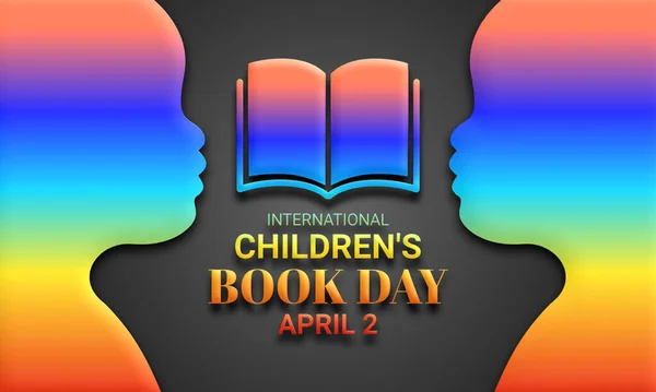 International Children\'s Book Day. Design template for banner, card, poster, flyer. 3D illustration