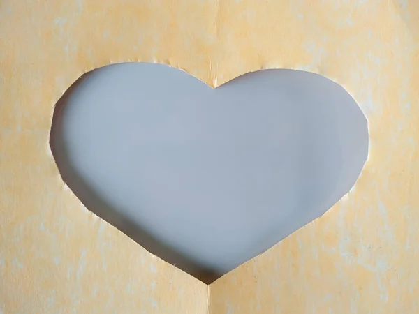Бумажная Форма Сердца Белом Фоне День Святого Валентина — стоковое фото