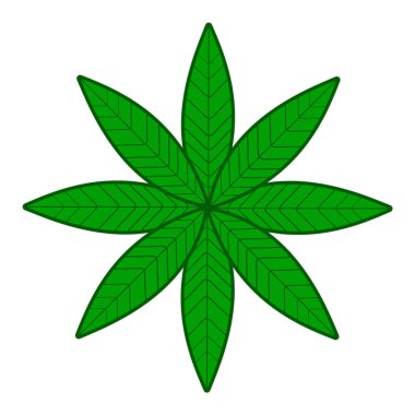 Kenevir yaprağı ikonu. Esrar bitkisi. İzole tasarım. resimleme
