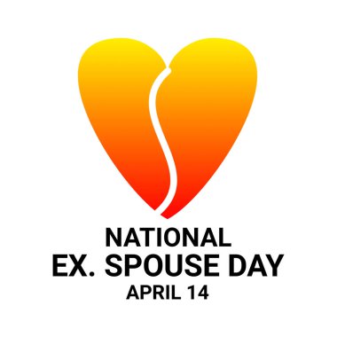 Ulusal Ex. Eş Günü. 14 Nisan. Arkaplan, afiş, kart, yazılı poster şablonu. resimleme.