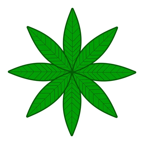 Kannabiszlevél Ikon Marihuána Növény Elszigetelt Kialakítás Illusztráció — Stock Fotó