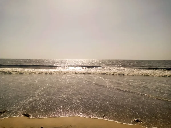 Pôr Sol Praia Mumbai Índia Bela Paisagem Marinha — Fotografia de Stock