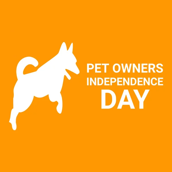 Pet Owners Independence Day. illustration on orange background.