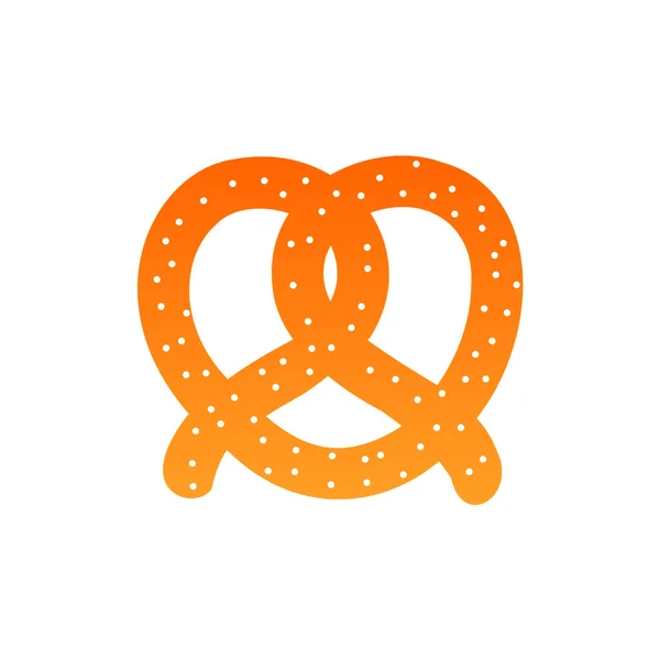 Pretzel icon. Bakery sign. Orange icon on white background