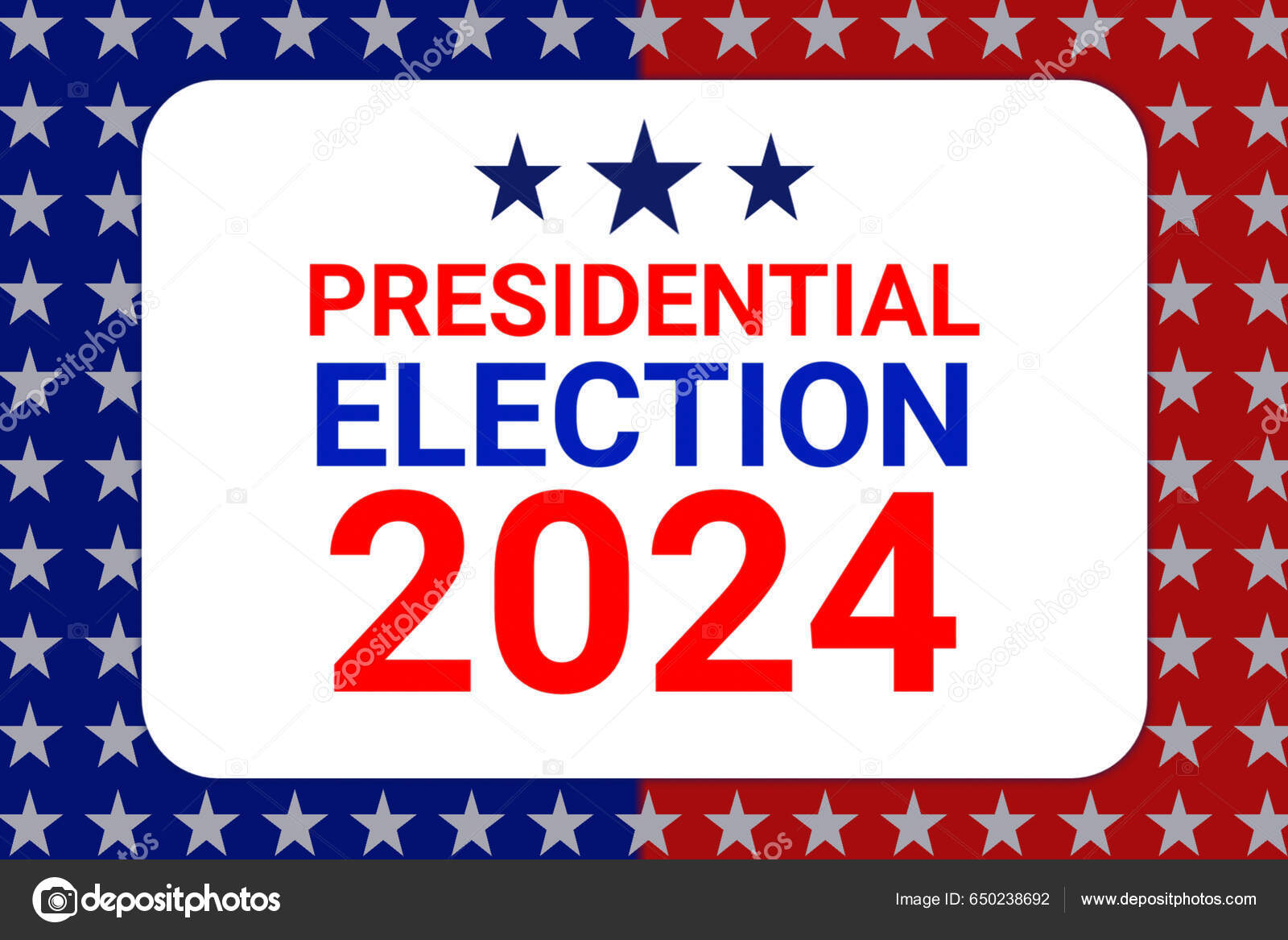 Presidential Elections 2024 Background Stars Patriotic Red Blue Colors