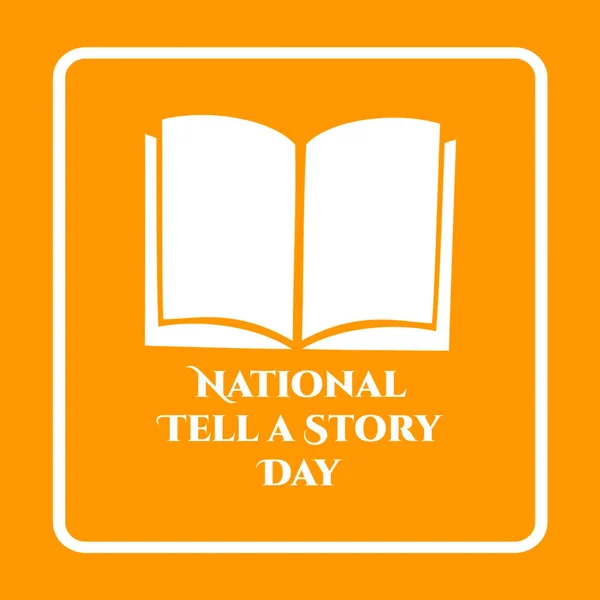 National Tell a Story Day. Typographic design on orange background. illustration.