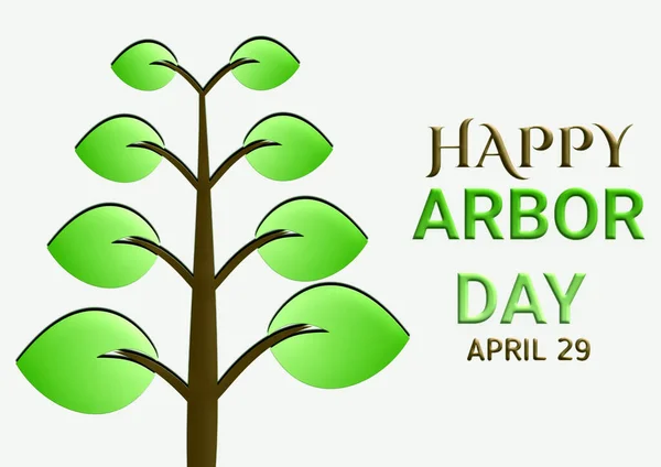Happy Arbor Day. April 29. Template for background, banner, card, poster with text inscription. illustration.