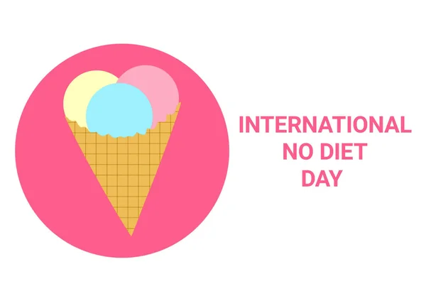 International No Diet Day. Design for greeting card, banner and poster. illustration