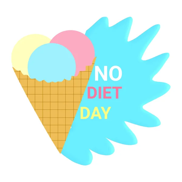 No Diet Day. Template for background, banner, card, poster with text inscription. illustration.