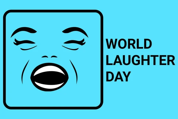 World Laughter Day. illustration on blue background. Design for poster, card, banner.