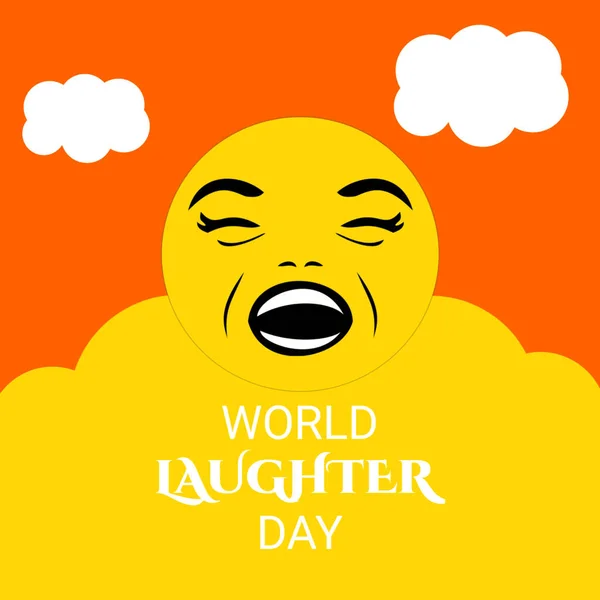Światowy Dzień Śmiechu Kartka Życzeniami Lub Baner Emotikonu Twarzy Ilustracja — Zdjęcie stockowe