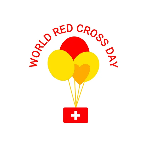 World Red Cross Day. illustration of a red cross with balloons. Suitable for greeting card, poster and banner.