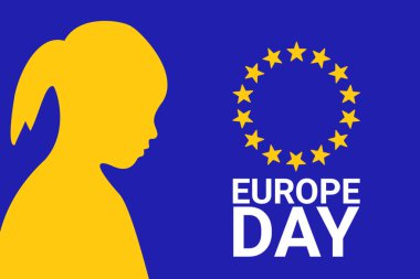 Avrupa Günü. Tatil konsepti. Arkaplan, afiş, kart, metin yazımlı poster şablonu.