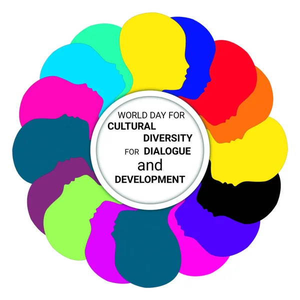 World Day For Cultural Diversity For Dialogue and Development. Template for background, banner, card, poster with text inscription. illustration