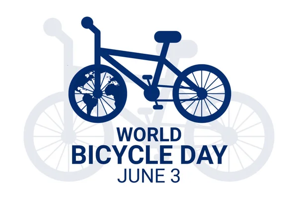 illustration World Bicycle Day. June 3. Holiday concept. Template for background, banner, card, poster with text inscription