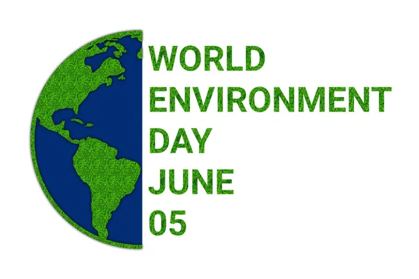 환경의 World Environment Day 잔디와 배경의 지도이다 포스터 현수막을 보기에 — 스톡 사진