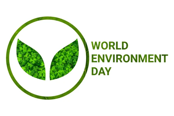 Dünya Çevre Günü Konsepti Beyaz Arka Planda Yeşil Yaprak Sembolü — Stok fotoğraf