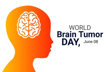 Dünya Beyin Tümörü Günü. 8 Haziran. Tatil konsepti. Arkaplan, afiş, kart, metin yazımlı poster şablonu.