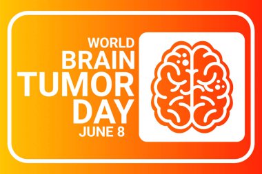 Dünya Beyin Tümörü Günü. 8 Haziran. Tatil konsepti. Arkaplan, afiş, kart, yazılı poster şablonu. resimleme.