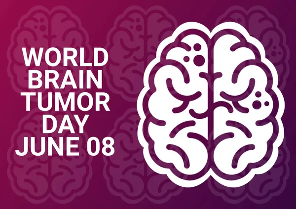 World Brain Tumor Day illustration. June 8. Holiday concept. Template for background, banner, card, poster with text inscription.