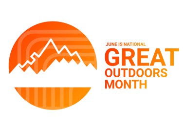 Haziran ayı açık hava ay illüstrasyonudur. Tebrik kartı, poster ve afiş için uygun.