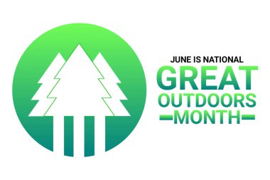 Haziran ulusal açık hava ayıdır. Tebrik kartı, poster ve afiş için uygun illüstrasyon.