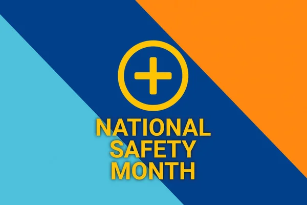 National Safety Month illustration. Holiday concept. Template for background, banner, card, poster with text inscription.